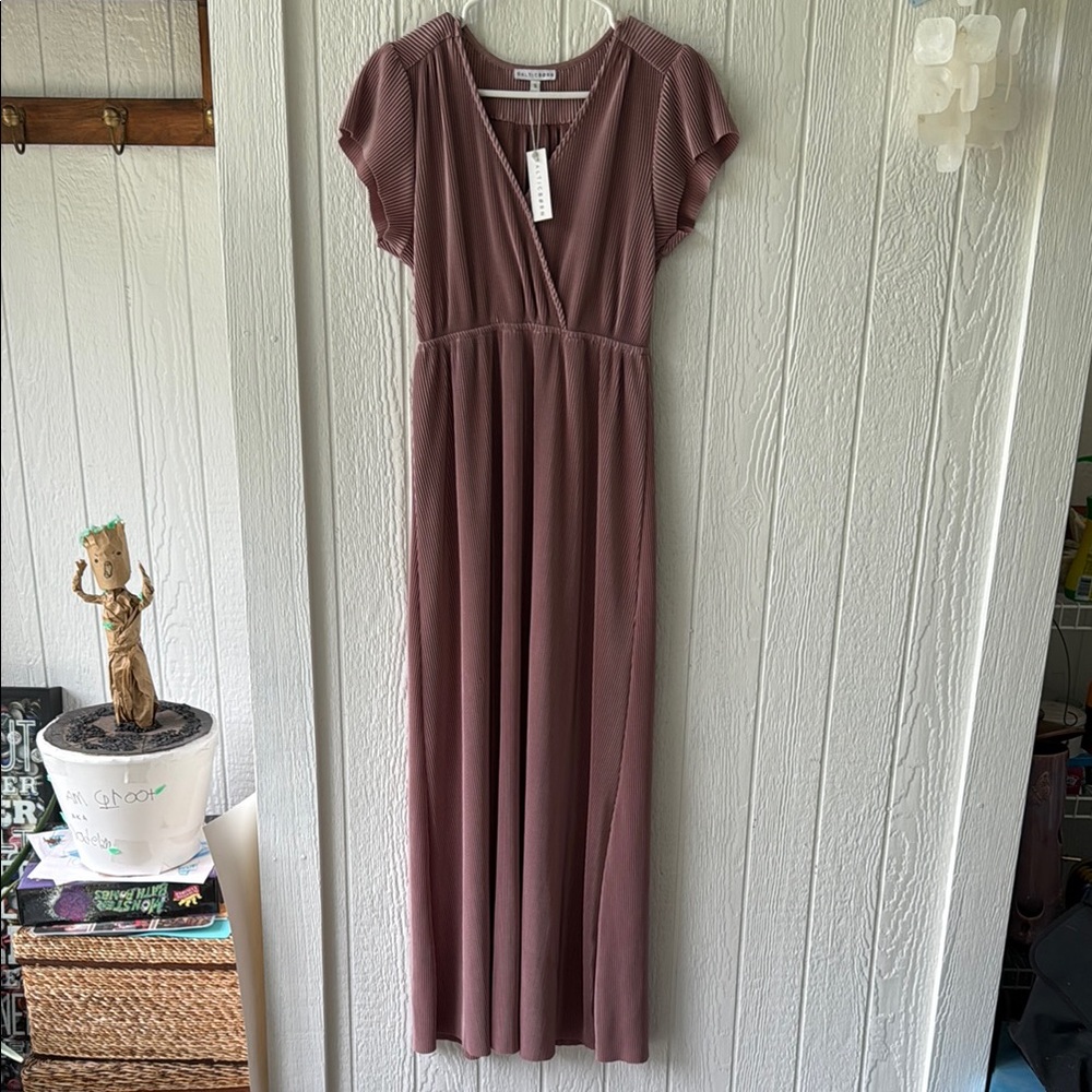 New NWT Baltic Born Athena Pink Pleated Maxi Dress sz S - Picture 2 of 8